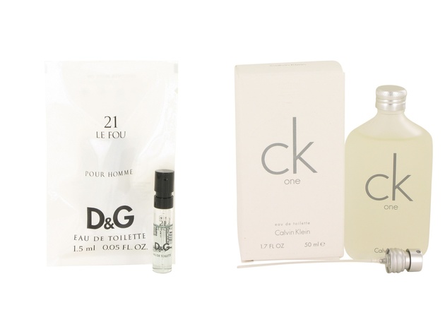 Gift set  Le Fou 21 by Dolce & Gabbana Vial (Sample) .05 oz And  CK ONE EDT Pour/Spray (Unisex) 1.7 oz