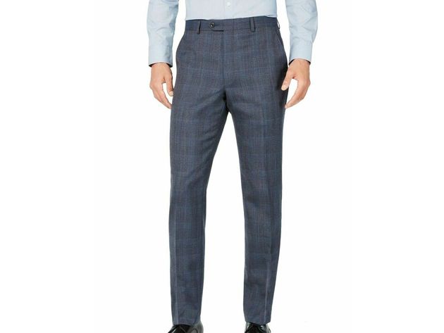 Michael Kors Men's Plaid Dress Pants Blue Size 40x36