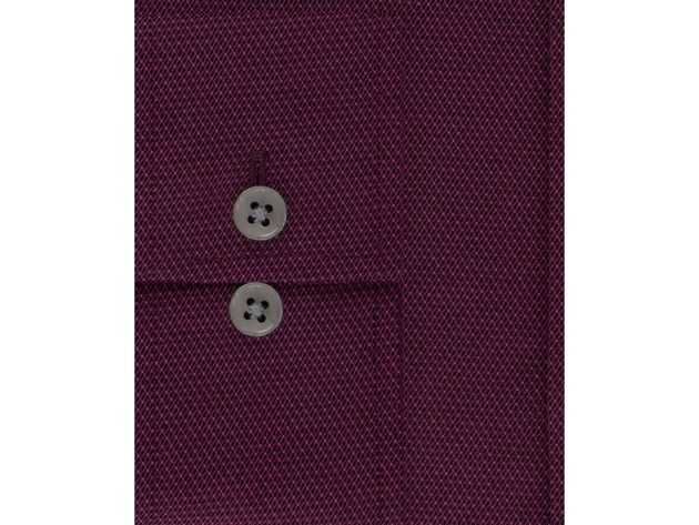 Michael Kors Men's Regular Fit Airsoft Stretch Non-Iron Performance Solid Dress Shirt Red Size 34-35