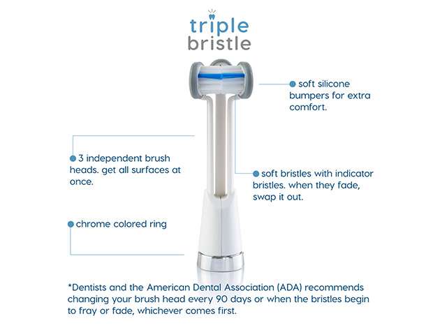 triple bristle toothbrush replacement heads