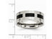 Mens 8mm Stainless Steel Comfort Fit Wedding Band with Black Accent - 13
