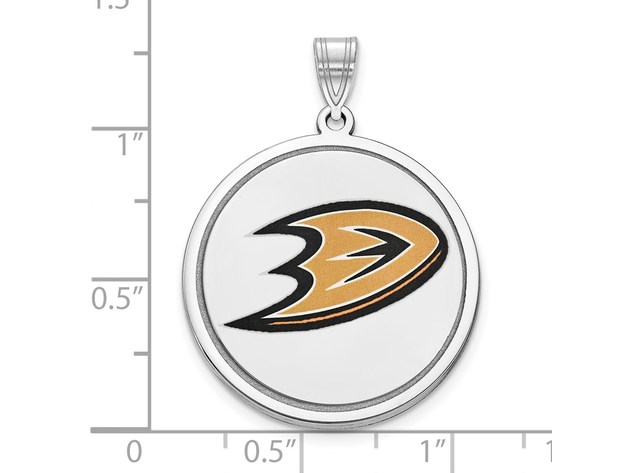 Sterling Silver NHL Anaheim Ducks Logo Picture Disc Pendant