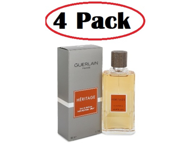 4 Pack of HERITAGE by Guerlain Eau De Parfum Spray 3.3 oz
