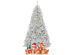 7.5 Foot Hinged Unlit Artificial Silver Tinsel Christmas Tree w/Metal Stand