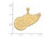 SS 14k Yellow Gold Plated NHL Detroit Red Wings XL Pendant