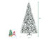 Costway 8ft Snow Flocked Hinged Christmas Tree w/ Berries & Poinsettia Flowers - White