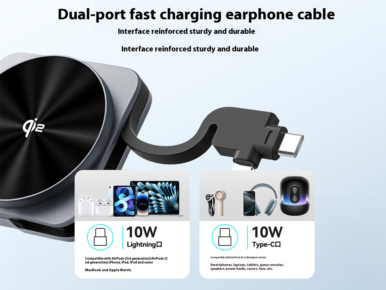 Qi2 3-in-1 Portable Charging Station (Silver)