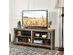 Costway 58'' Corner TV Stand 4 Cubby Entertainment Media Console w/ 2 Shelves - Rustic Grey