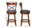 Costway Set of 2 Bar Stools Swivel 25'' Dining Bar Chairs with Rubber Wood Legs - Walnut, Black, Brown