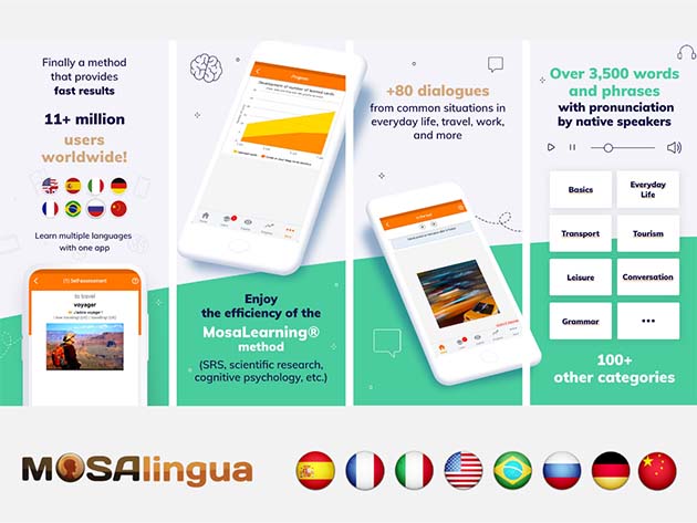 MosaLingua Premium (Language Learning): 2-Year Subscription