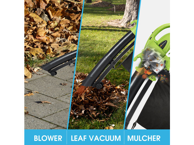 Costway 7.5 Amp 3-in-1 Electric Leaf Blower Leaf Vacuum Mulcher - Green