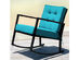 Costway 2 Piece Patio Rattan Rocker Chair Outdoor Glider Rocking Chair Cushion - Turquoise