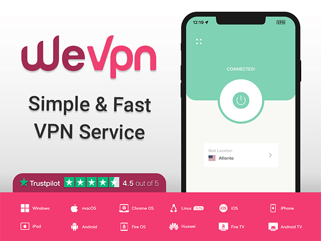 WeVPN: Fast, Secure & Affordable VPN Service [3-Yr Subscription]