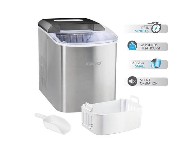 IGLOO ICEB26SS 26 lb. Portable Ice Maker - Stainless Steel