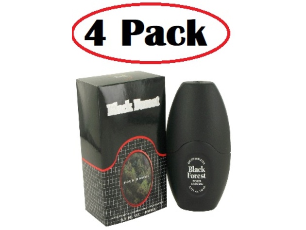 4 Pack of Black Forest by La Bastille Eau De Toilette Spray 3.3 oz