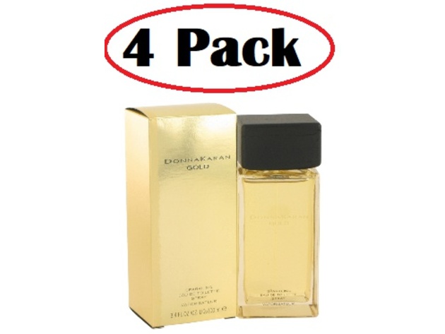 4 Pack of Donna Karan Gold Sparkling by Donna Karan Eau De Toilette Spray 3.4 oz