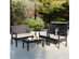 Costway 4 Piece Rattan Patio Furniture Set Garden Lawn Sofa Wicker Cushioned Seat Brown, Beige