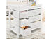 Costway White Sleigh Style Baby Changing Table Diaper 6 Basket Drawer Storage Nursery - White