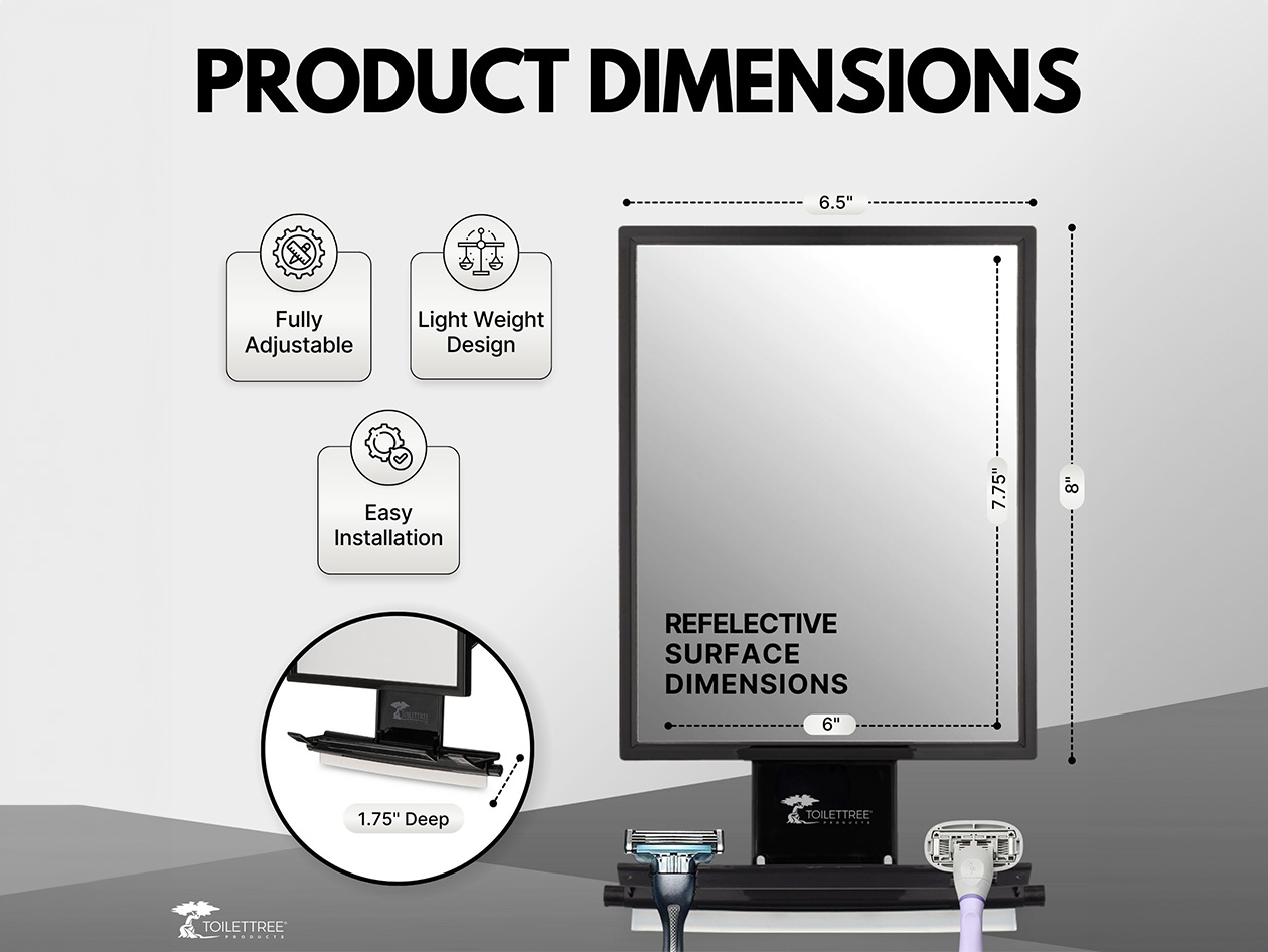 Deluxe Large Fogless Shower Shaving Mirror