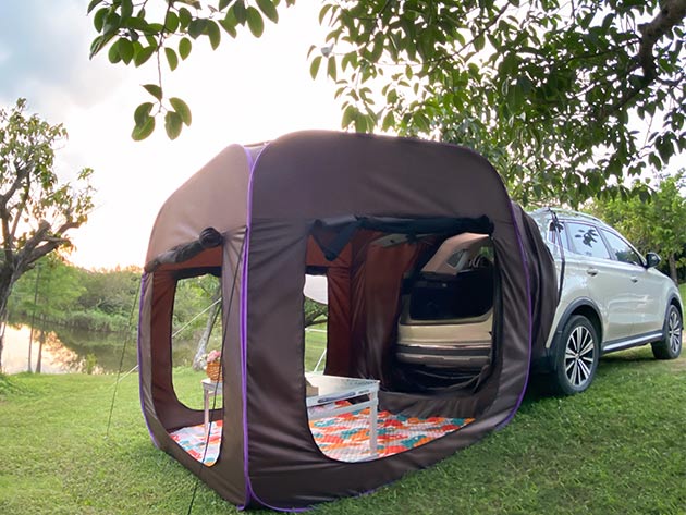 Extend Your Vehicle's Cargo Area Into a Roomy Cabin with This Tent's 6.5CF Space, 4-Point Attachment System, & Tough Built