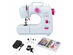 Costway 2-Speed Multi-function Fashion Portable Sewing Machine Serger w/16 Stitch Light - White + Pink