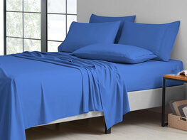 6-Piece Bamboo Comfort Luxury Sheet Set (Warm Blue/Full)