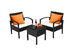 Costway 3-Piece Patio Rattan Furniture Set Table & Chairs Set with Seat Cushions Garden