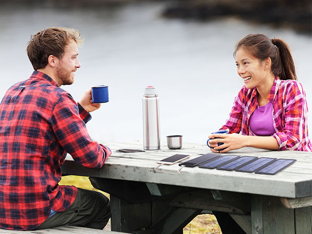 4-Panel Foldable Solar Phone Charger & 10,000mAh Power Bank