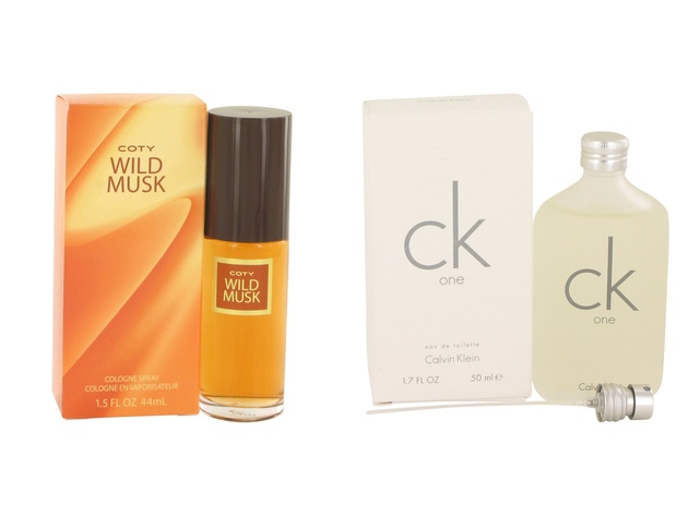 Gift set  WILD MUSK by Coty Cologne Spray 1.5 oz And a bottle of CK ONE Eau De Toilette Pour/Spray (Unisex) 1.7 oz
