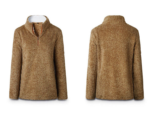 brown fleece pullover