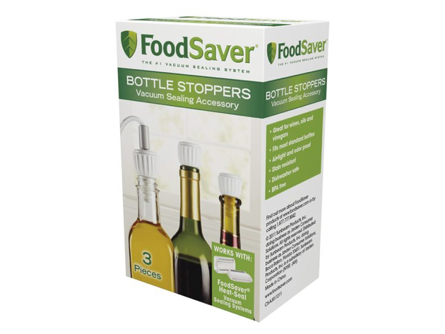 FoodSaver T03-0024-02 Bottle Stoppers, 3 Pack - White