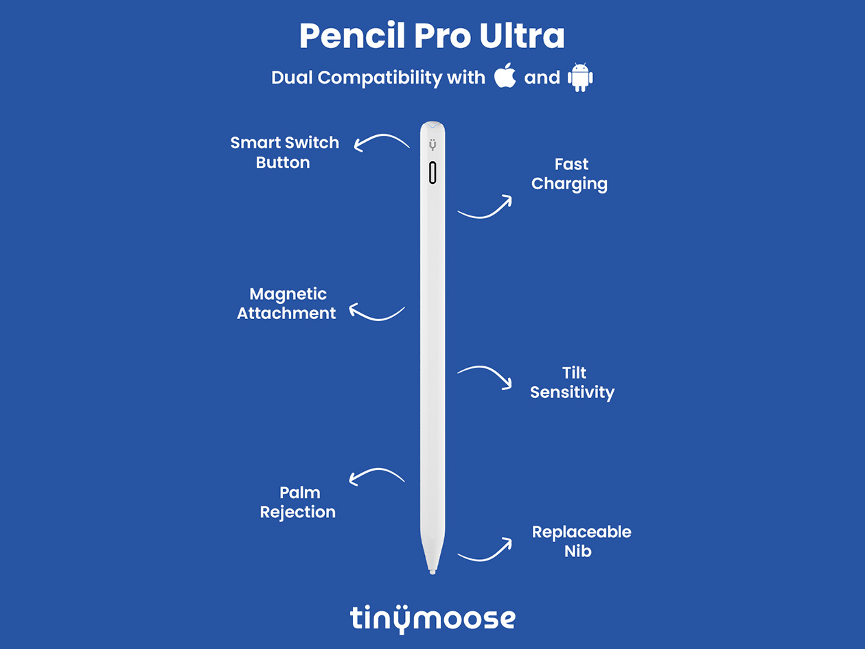 Tinymoose Pencil Pro Ultra Stylus with Smart Switch™ for iOS & Android