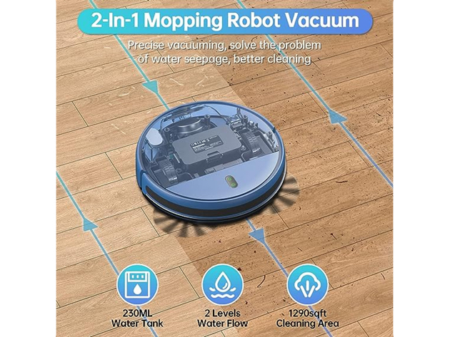 ZCWA 2-in-1 Robot Vacuum & Mop Combo with Wi-Fi/App/Alexa - Blue (Open Box)