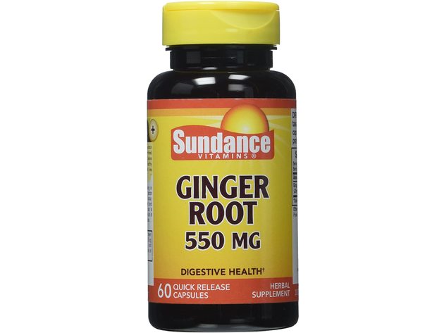 Sundance Vitamins Ginger Root Capsules, A Natural Stomach-Soother, Supports Digestive Health, 60 Count