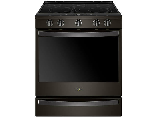 Whirlpool WEE750H0HV 6.4 Cu. Ft. Black Stainless Electric Convection Range