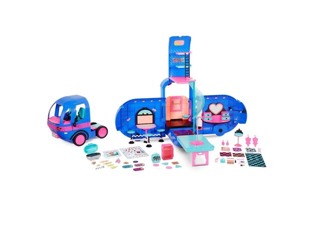 L.O.L. Surprise! O.M.G. 4-in-1 Glamper Fashion Camper Playset with 55+ Surprises, Blue (New Open Box)