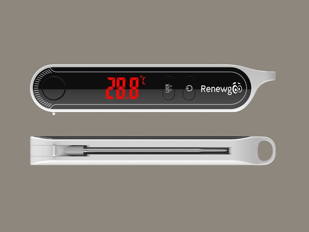 Renewgoo Digital Cooking Meat Thermometer for Indoor/Outdoor Cooking, BBQ Grilling, Food, Baking, Deep Fry, Grill, Smoker, Oven, Kitchen Instant Read Probe, Black