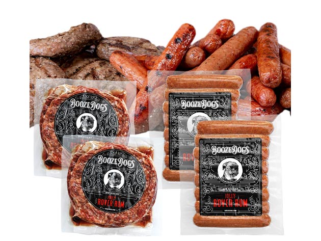 Booze Dogs Jolly Rover Rum Burger & Hot Dog Combo (4lbs.)