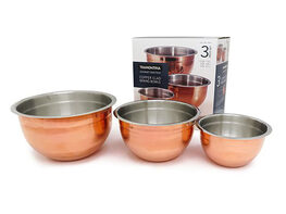 3-Piece Tramontina Copper Clad Mixing Bowls