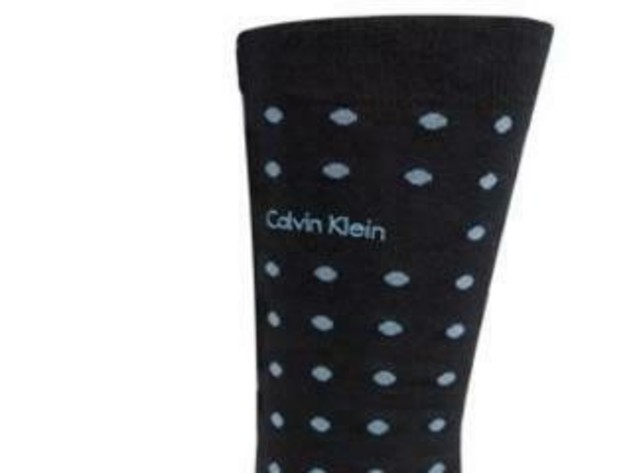 Calvin Klein Men's Polka Dot Dress Socks Blue Size Regular