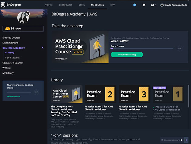 BitDegree Academy AWS Online Courses & Practice Exams