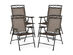 Costway Set of 4 Patio Folding Chairs Sling Portable Dining Chair Set w/ Armrest Black