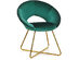 Costway Modern Velvet Accent Chair Upholstered Vanity Chair w/Golden Metal Leg - Dark Green