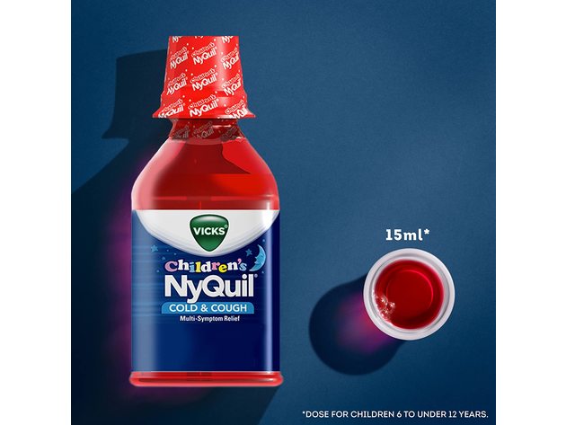 Vicks Children's NyQuil Cold & Cough Relief Liquid, Cold & Cough Symptom Relief, Berry, 8 Fl Oz