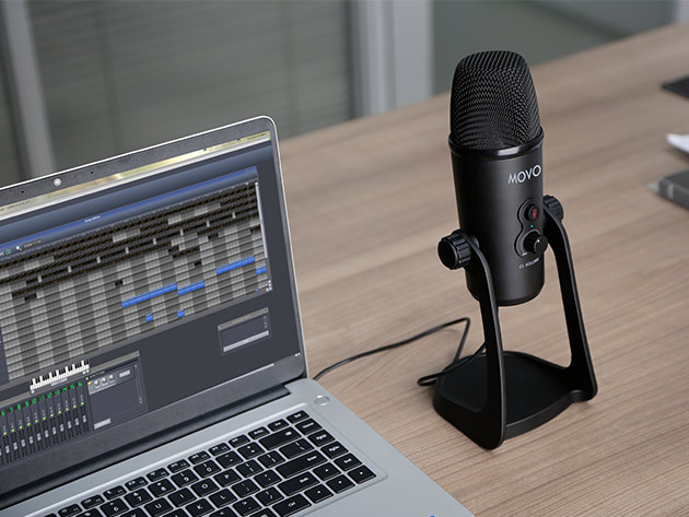 Movo UM700 USB Desktop Studio Microphone with Adjustable Polar Patterns
