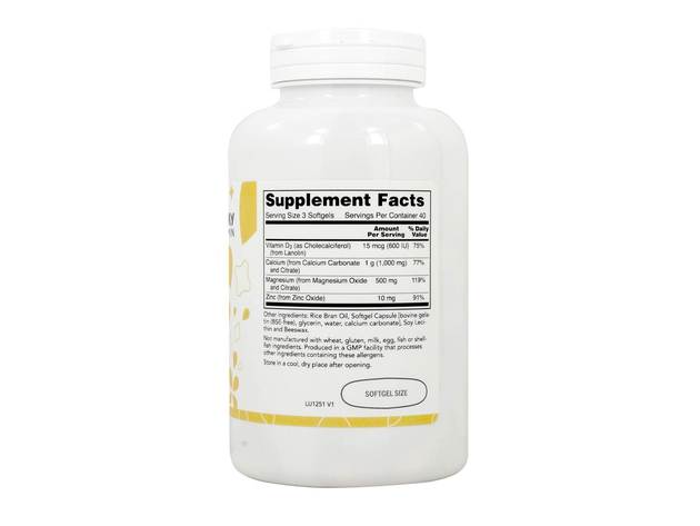 LuckyVitamin - Calcium Magnesium with Vitamin D3 & Zinc - 120 Softgels