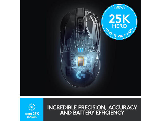 Logitech 910005670 G903 Lightspeed Wireless Gaming Mouse with Hero Sensor