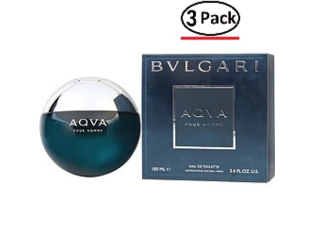 BVLGARI AQUA by Bvlgari EDT SPRAY 3.4 OZ for MEN ---(Package Of 3)
