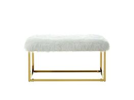Monet Lux Fur Bench Gold White