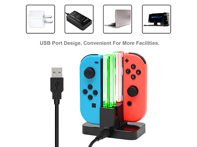 Switch Joy-Con Charging Dock with LED Indicator Lights